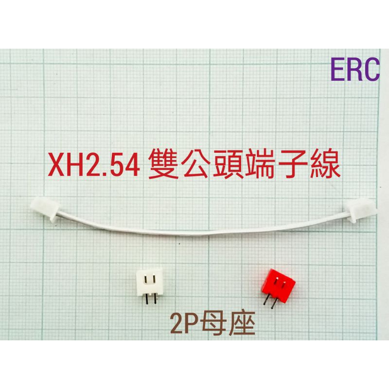 (145f) XH2.54 雙公頭2P端子線10cm / 2P紅白雙色直針母座