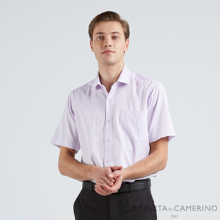 【ROBERTA諾貝達】 台灣製男裝 大方有型 優質商務短袖襯衫 RCH65-23粉紫