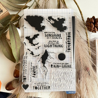s 0907 斑駁印章 愛心 sunshine 透明印章 水晶印章