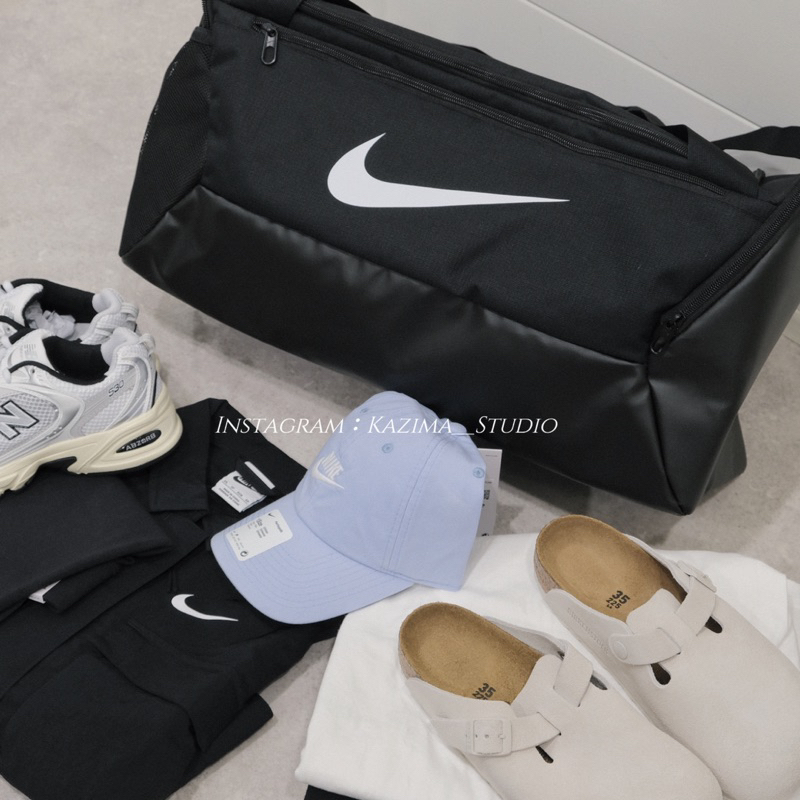 Kazima｜現貨領券折 Nike 大勾 基本款 旅行包 健身包 旅行袋 行李袋 手提包 黑白 黑 DM3976-010