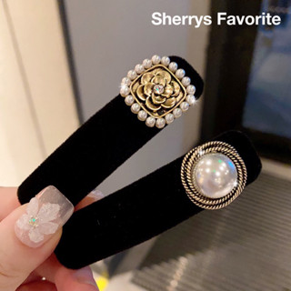 【Sherrys Favorite】臺灣現貨🔥巨美💖輕奢高質感💯韓範優雅甜美可愛法式復古名媛氣質黑絲絨花朵珍珠髮夾2件套