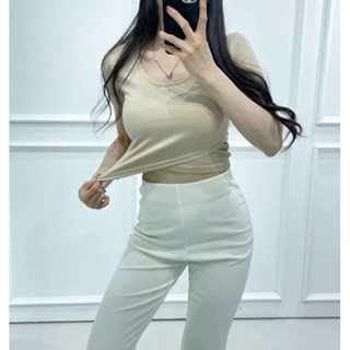 現貨❗️Winni Shop✈️正韓 交叉下擺短版短袖T 上衣 T恤 短袖上衣 短袖T恤 短版上衣 U領上衣 貼身 女裝