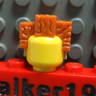 【積木2010】樂高 LEGO 深橘色 方形 頭髮 / 黑心商人 頭髮 / 15557pb01 71004 (H-02)