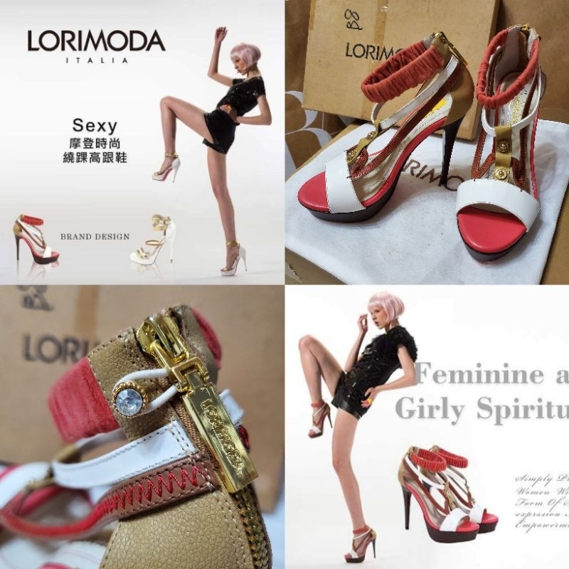 《LORIMODA》義大利手工真皮繞裸高跟鞋