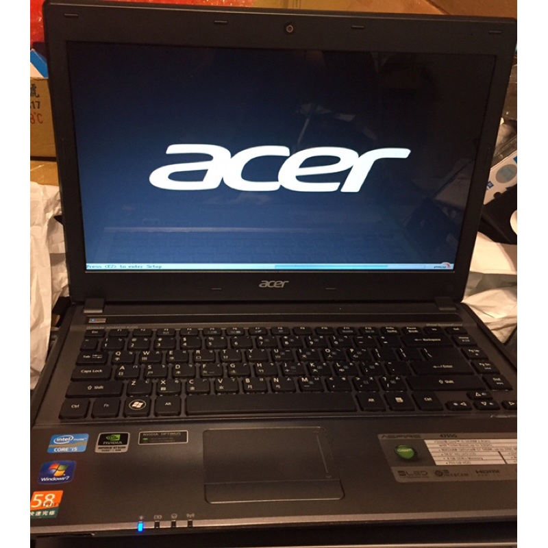 宏碁 14吋筆電 Acer Aspire 4755G i5-2430M 2G DVD 可開機零件機