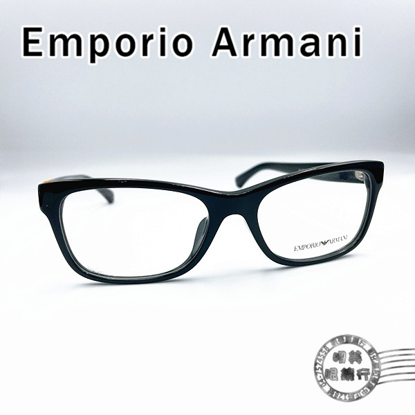 【明美鐘錶眼鏡】Emporio Armani/EA3093 5017/鏡腳黃色LOGO造型鏡架/鏡框