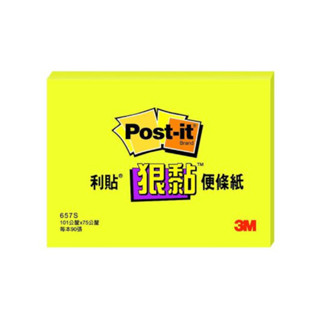 3M Post-it 利貼 狠黏可再貼便條紙-657S 黃 墊腳石購物網