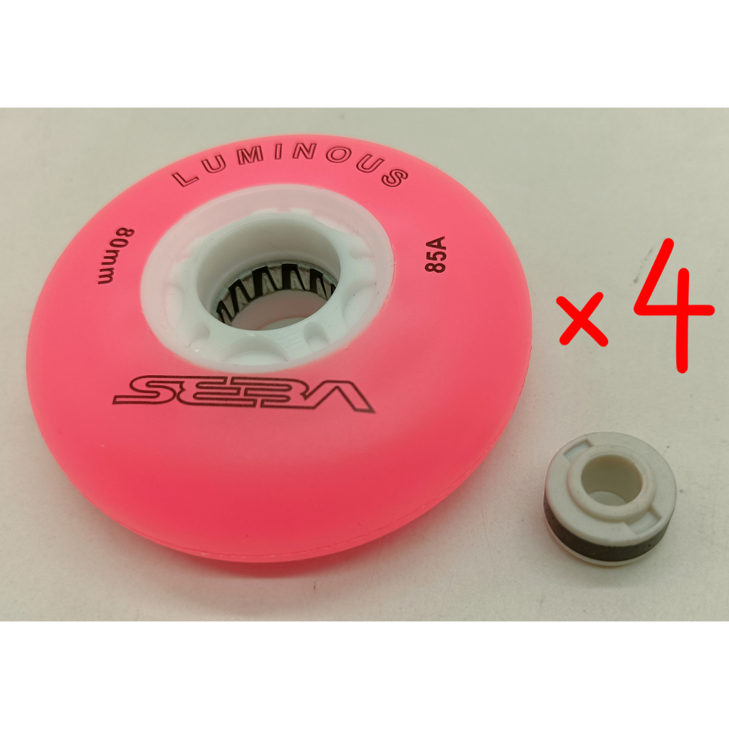 現貨聖巴SEBA直排輪閃光輪80mm粉紅色一組4個InlineSkateFlashWheels