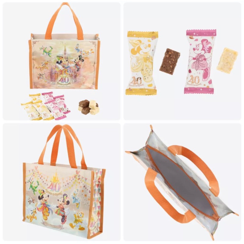 現貨即期 東京迪士尼40週年代購 巧克力棒28入 附贈手提袋 日本零食餅乾 迪士尼 購物袋 環保袋