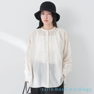 earth music&ecology 透明感素面長袖襯衫(1N32L0A0540)