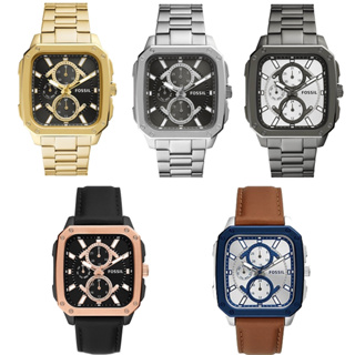 FOSSIL 科技感方形工業風設計日曆手錶 42mm 【Watch On-line Store 】