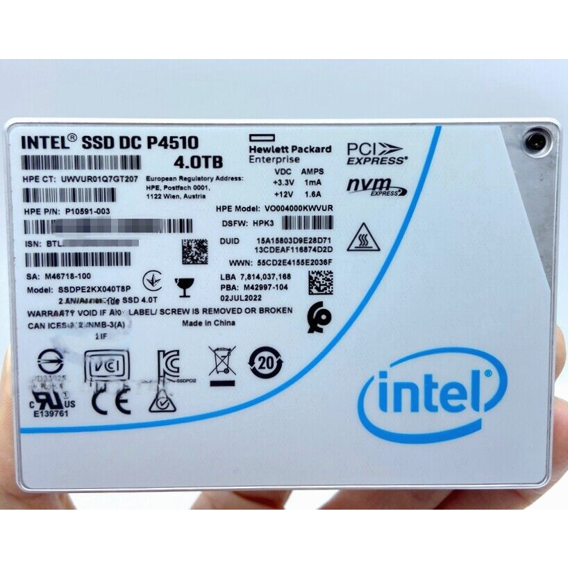 💯24H出貨 送府上門💯INTEL P4510 4TB 2.5吋 U.2接口 企業級/內置固態硬盤/SSD/店保三年