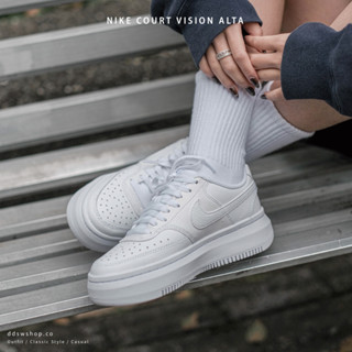 Nike Court Vision Alta 雲朵棉花糖 增高 厚底 小白鞋 全白 DM0113-100