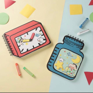 全新商品～【蠟筆小新】二次元鬧鐘筆記本 （2入組）(筆記本、便條紙、卡通筆記本)