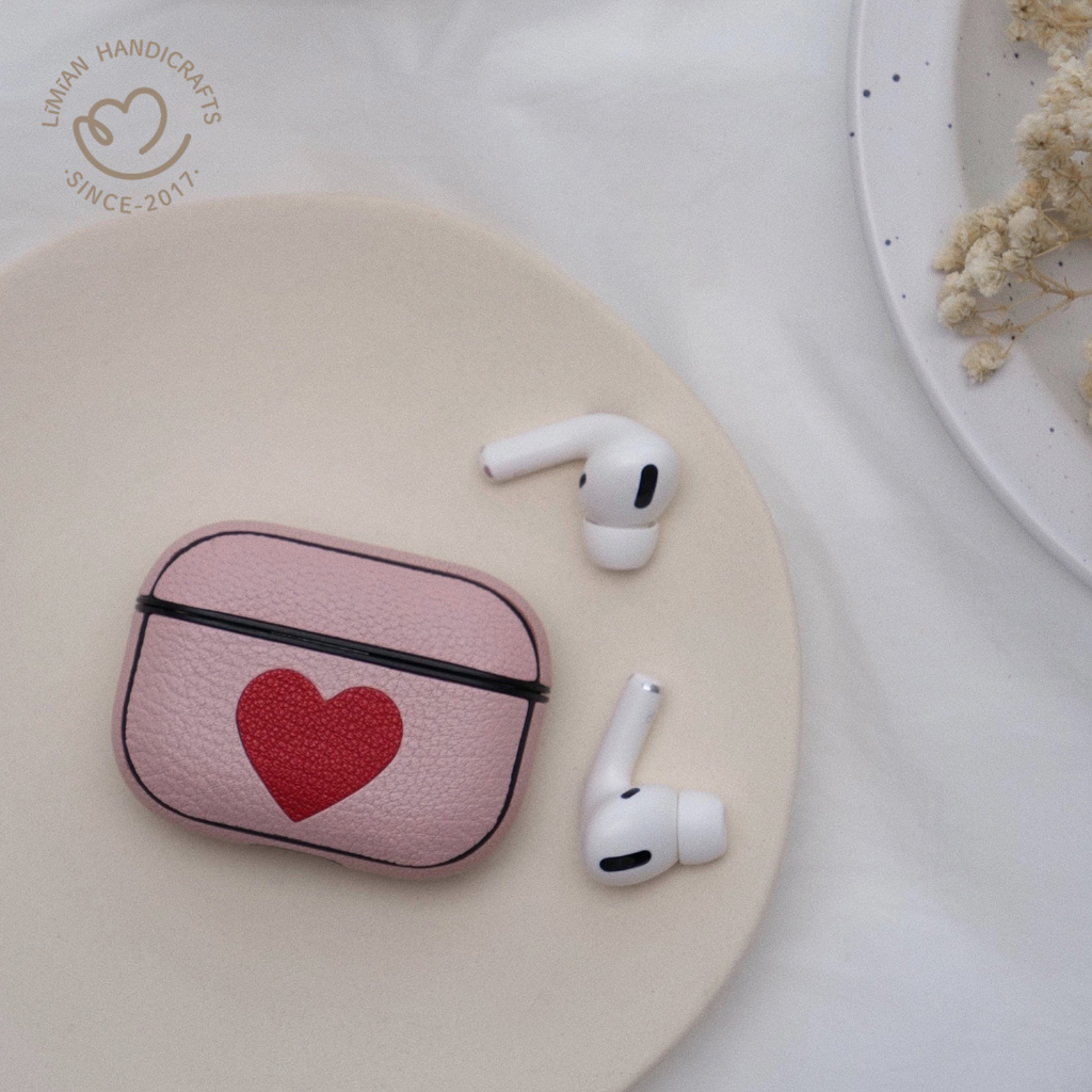 ins風 pink Apple Airpod Pro Airpods2 Airpods 3 藍芽耳機保護殼 真皮