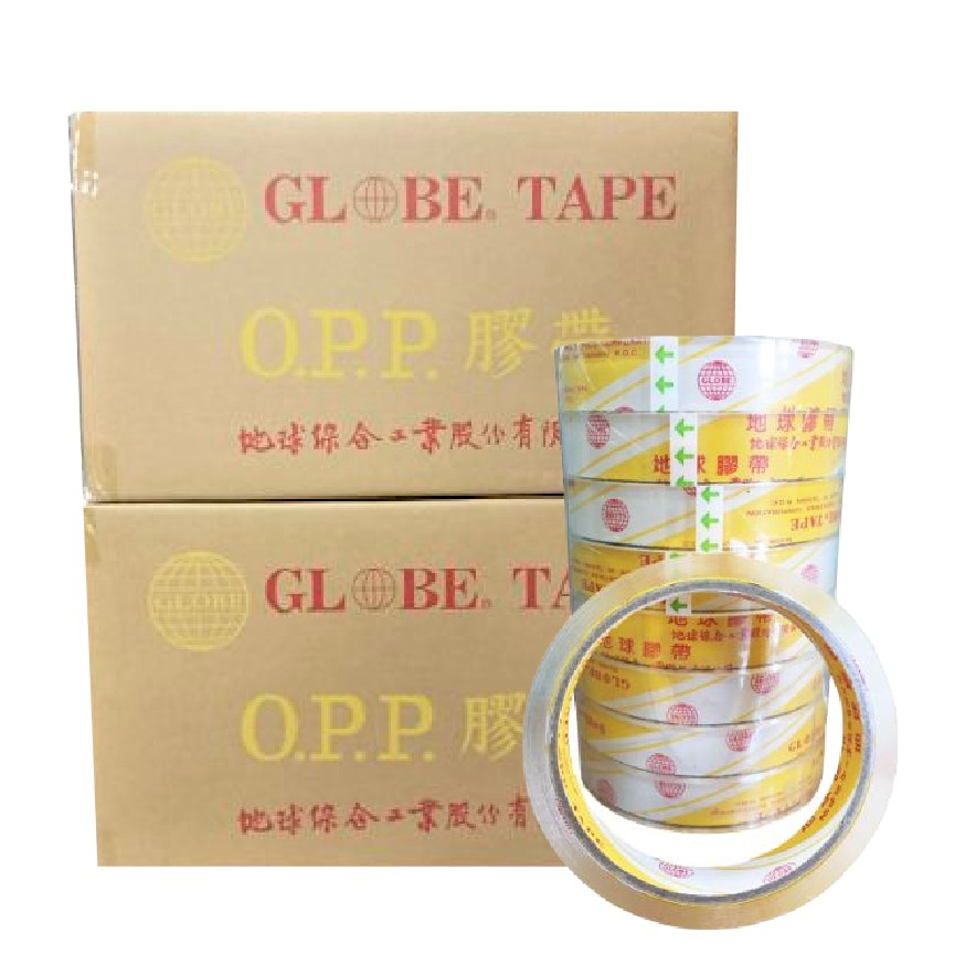 【創藝】黃地球牌 台灣製18mm*40y(厚4.3條)OPP透明文具膠帶(台灣快速出貨)高黏度 膠帶 網拍必備包裝材料