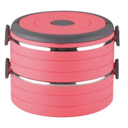 【福利品】全新 Neoflam 雙層 304 不鏽鋼 環保繽 紛餐盒 便當盒 粉色