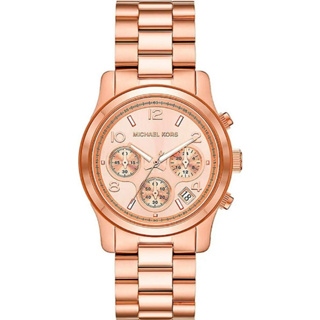 【MICHAEL KORS】時尚玫瑰金三眼女錶 MK7324 38mm 現代鐘錶