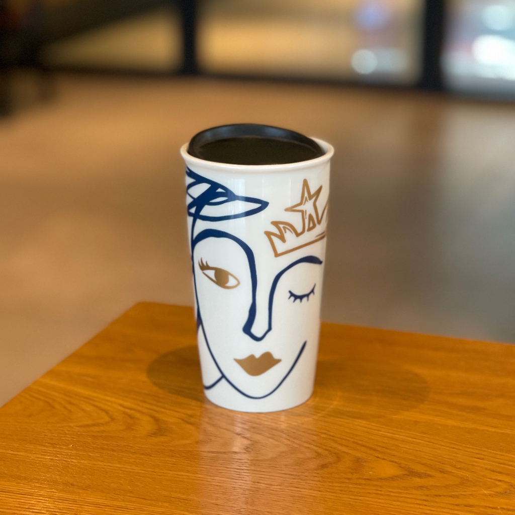 Starbucks官方正品！星巴克杯子355ml周年慶雙層杯蓋馬克杯咖啡杯美人魚創意女神塗鴉果汁珍奶茶奶昔茶水杯抽象素描