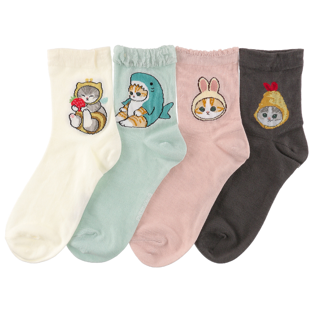 [KANA JP 日本代購]mofusand 貓福珊迪 貓咪 中筒襪 襪子 長襪 鯊魚貓 炸蝦貓 兔子貓 變裝系萌貓
