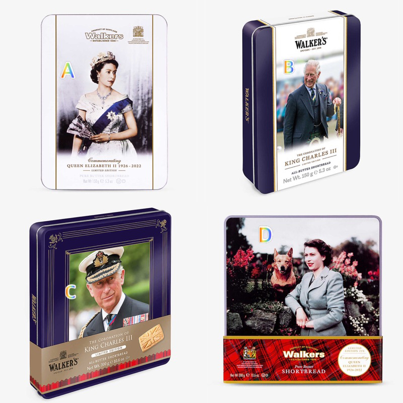 🔥現貨 A款🔥AG選物 ➰英國代購 Walkers 英國女王 伊莉莎白二世 查理三世國王 限量版紀念禮盒  奶油酥餅餅乾