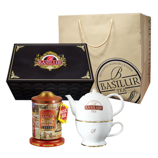 【BASILUR】 70454錫蘭音樂盒茶壺組(花果茶倫敦版)_ 100g｜品牌旗艦店 交換禮物