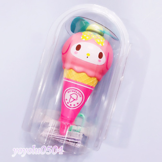 日本正品現貨 三麗鷗 美樂蒂Sanrio Melody 手持隨身攜帶風扇 冰淇淋甜筒造型 附掛繩 安全軟式風扇可愛爆表