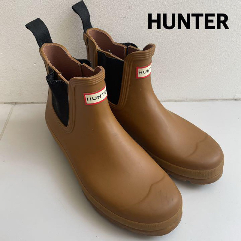 ［可議］Hunter 男靴 短靴 雨鞋 卡其色 男鞋 雨靴