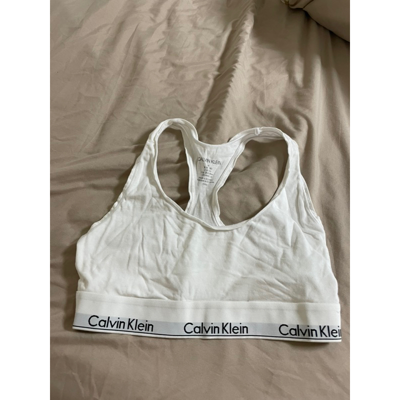 Calvin Klein CK運動內衣 白 無襯墊款