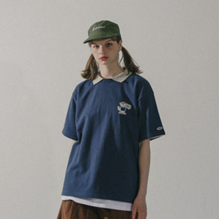 【wv project】track patch 翻領短袖t-shirt 22ss 海軍藍