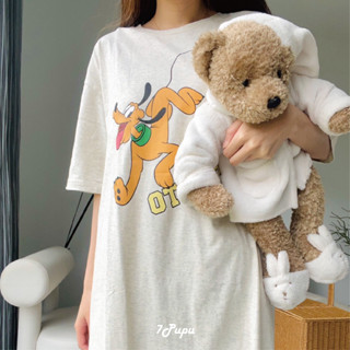 ♡ 最後現貨｜𝟕𝒑𝒖𝒑𝒖🧸布魯託狗狗居家睡裙🧸電子發票/實拍/夏季睡衣/夏天睡衣/清涼睡衣/女生衣著/短袖/裙子