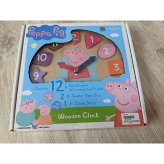 Peppa pig 粉紅豬小妹 木頭時鐘遊戲組