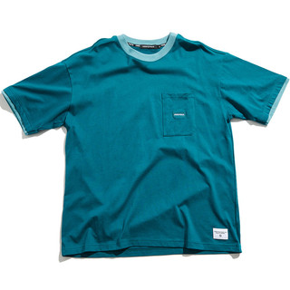 UNDER PEACE 23SS BASIC / POCKET OVERSIZE TEE 寬版口袋 短T (孔雀藍)
