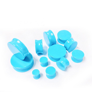 擴耳器【藍色】素面(8-30mm) 馬卡龍 亞克力 可戴著洗澡 防過敏 耳擴器 體環穿刺 艾豆『B2780』
