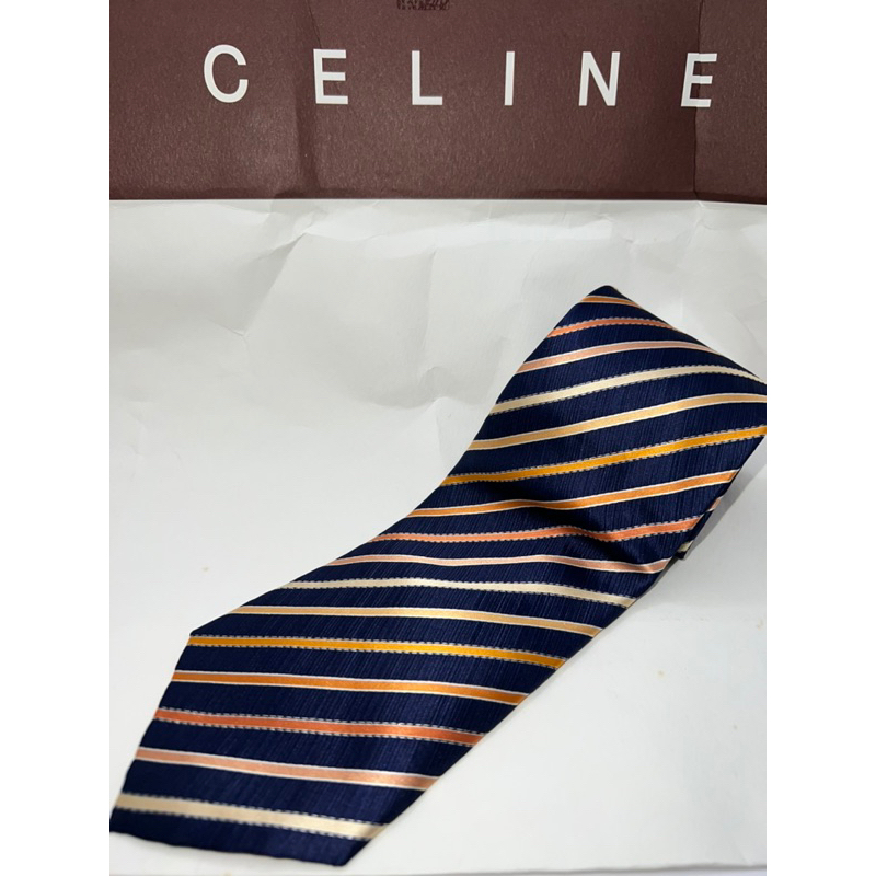 Celine 斜紋藴色斜紋領帶 蒐藏分享