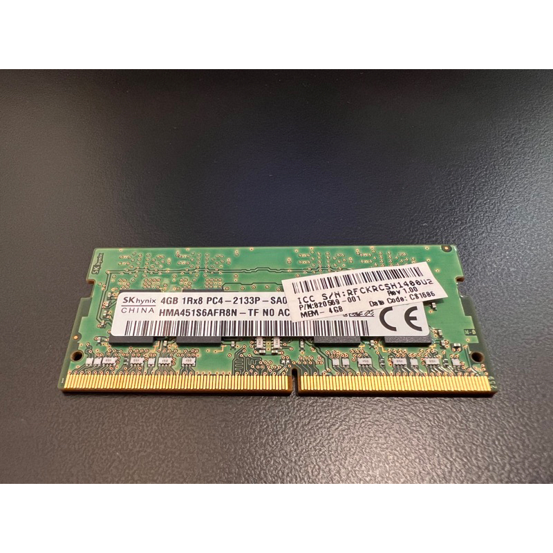 筆電記憶體 DDR4 4GB 記憶體 海力士 Hynix 1Rx8 PC4-2133P
