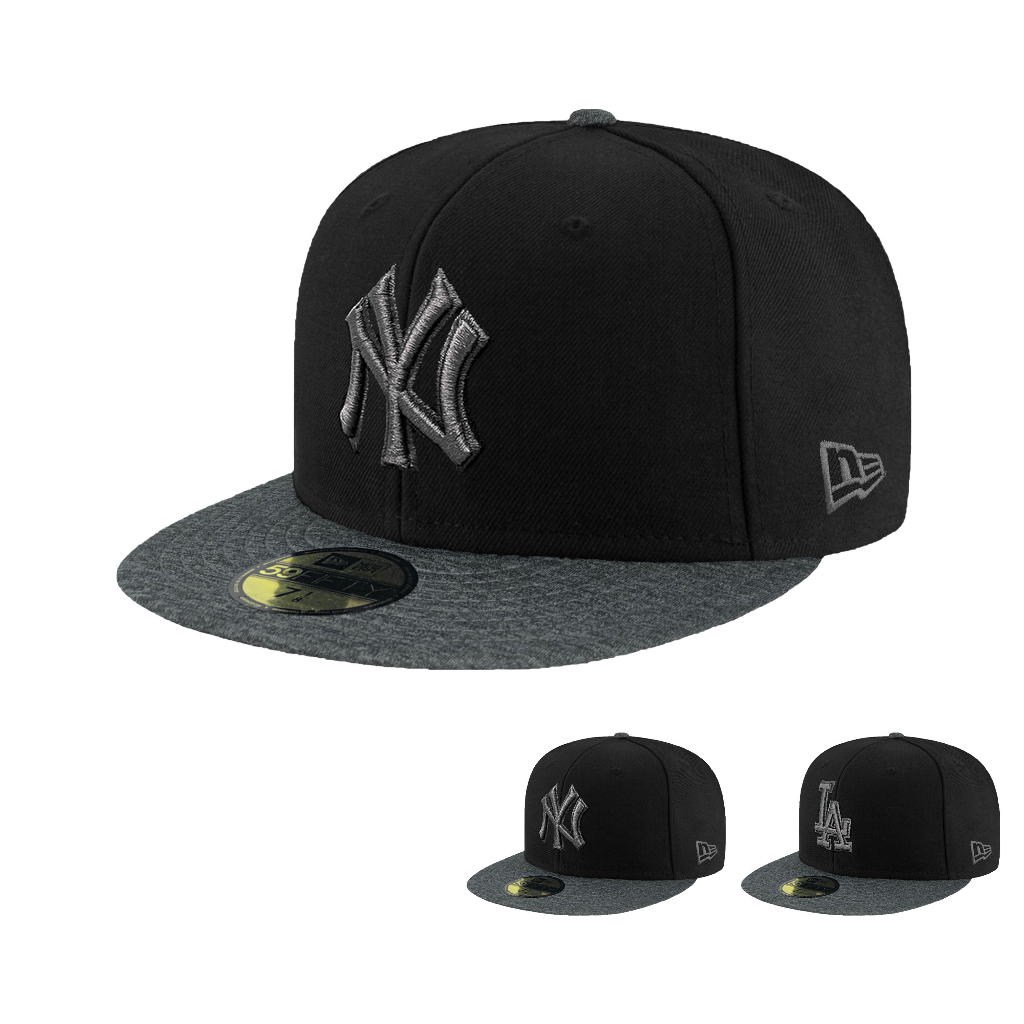 NEW ERA 59FIFTY 5950 MLB 洋基 NY 道奇 LA 黑/混織灰 棒球帽 鴨舌帽 全封帽 【TCC】