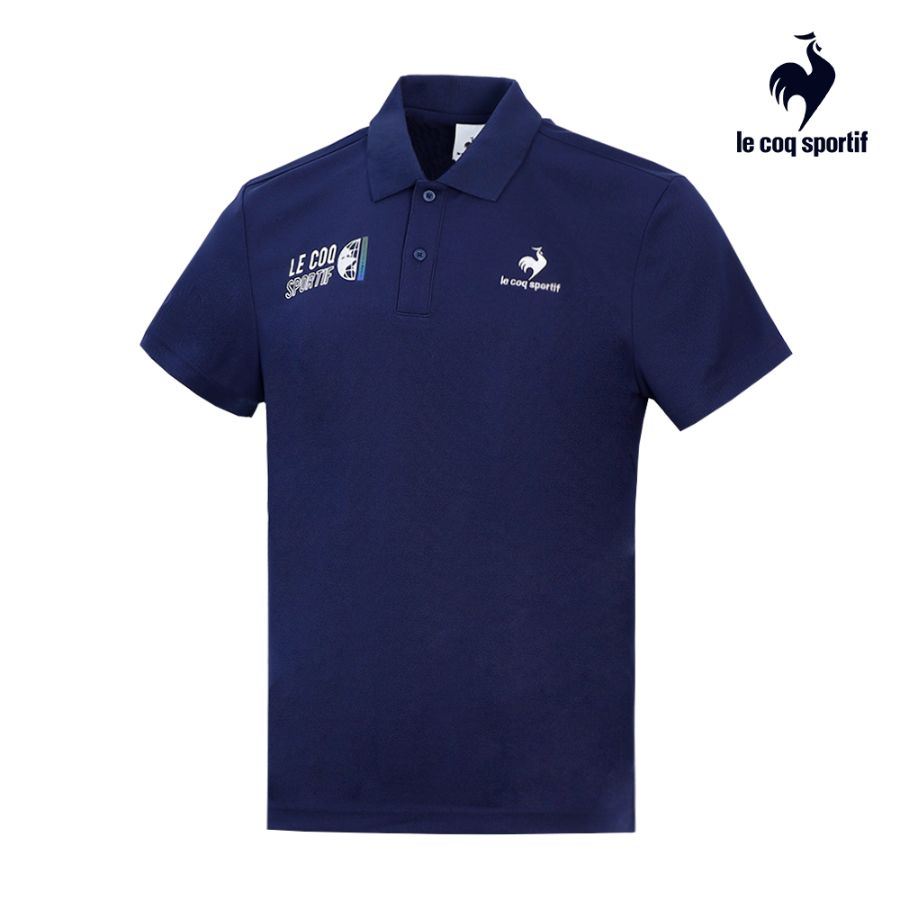 【LE COQ SPORTIF 法國公雞】S.Café®環保科技咖啡™紗短袖POLO衫-男款-藏青色-LWR21644