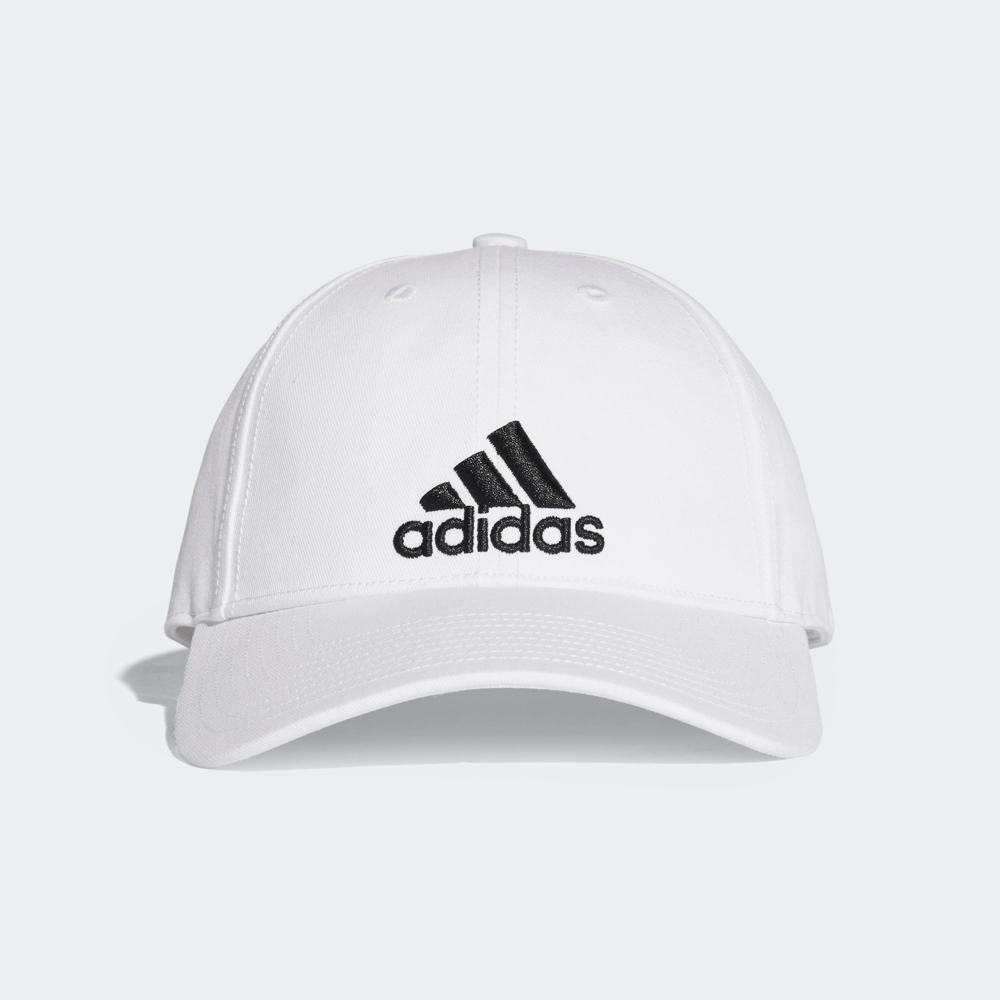Adidas 立體刺繡基本款帽子 基本款 運動 休閒 遮陽經典六分割帽子 男/女  白色 S98150