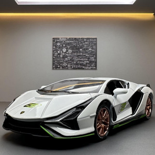 Lamborghini藍寶堅尼閃電賽道版 跑車合金車模 1:24聲光回力 男孩玩具 車模型 禮物擺件 節日禮品