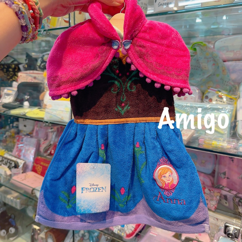 日本 迪士尼 公主 冰雪奇緣 艾莎愛莎 愛紗艾紗 安娜 洋裝 衣服 上衣 造型 快乾 擦手巾 快乾擦手巾 造型擦手巾