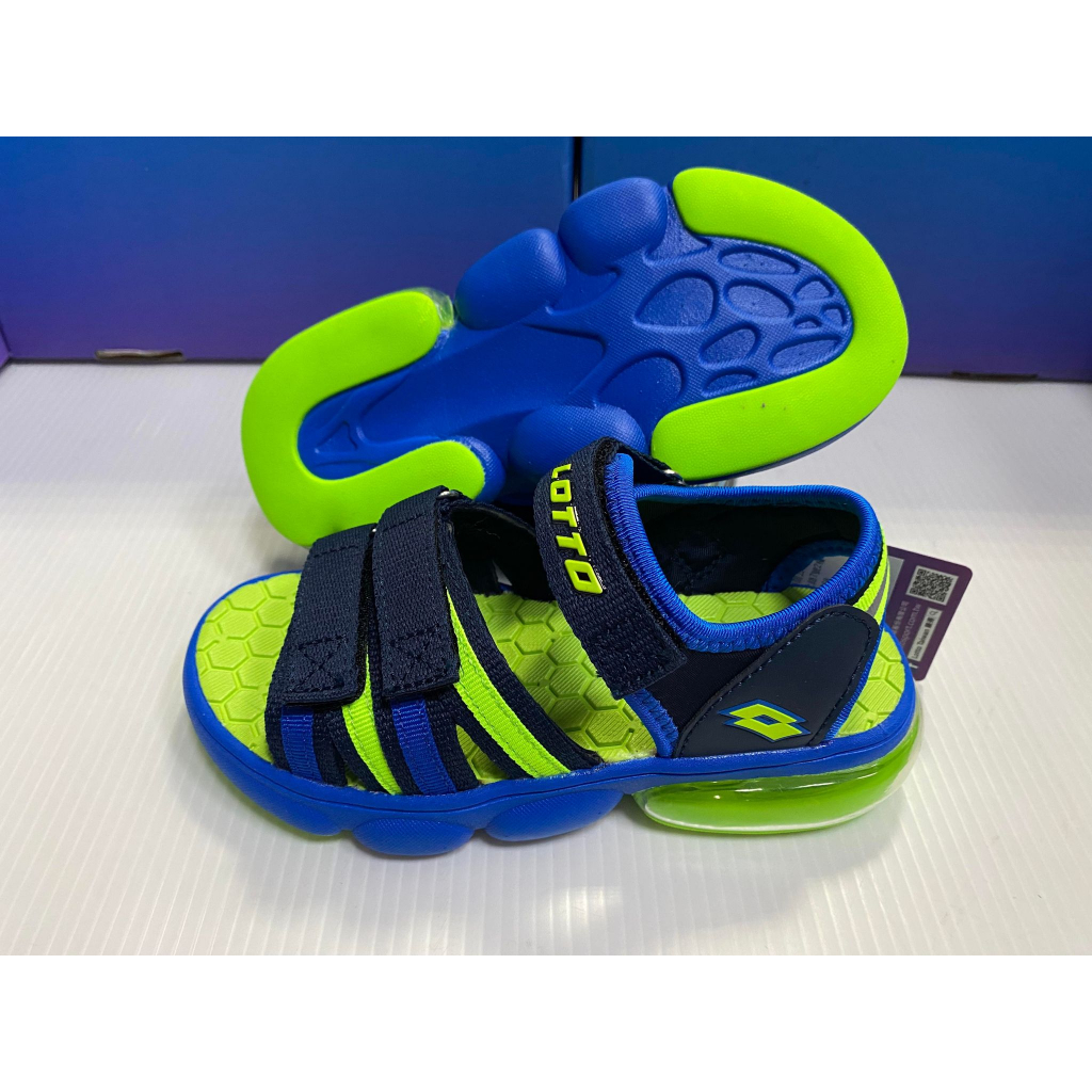 LOTTO 童織帶氣墊運動涼鞋 LT1AKS3206 藍