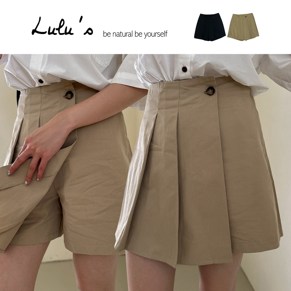 LULUS/造型半百摺褲裙S-L２色【A04230081】230511