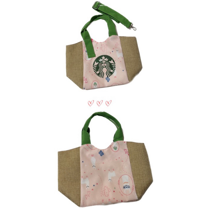 《咪の全新👜》☕️星巴克帆布竹編兩用手提包 側背包/Starbucks 手提袋 斜背包 收納包 收納袋/100