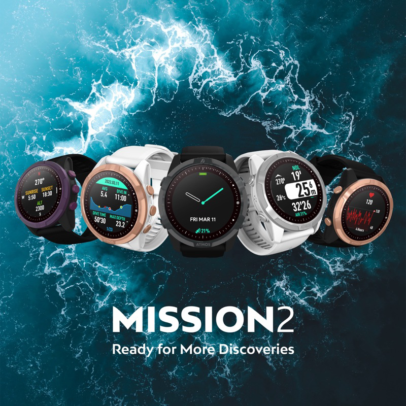 潛鯨 原廠授權經銷 ATMOS MISSION 2 潛水錶 潛水電腦錶 運動錶 電腦錶