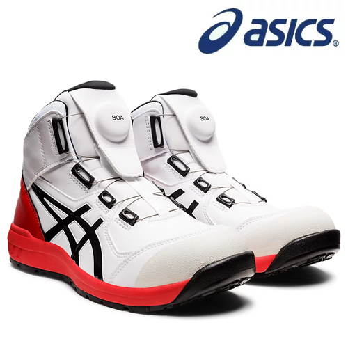 日本亞瑟士asics塑鋼安全鞋 BOA快速旋鈕 CP304 高筒輕量 白黑紅色 工作鞋 寬楦舒適 防滑耐油 做工的人