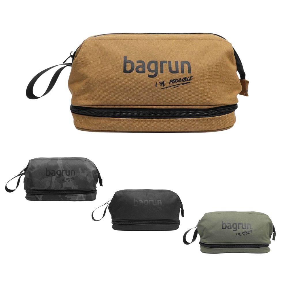 bagrun 軍風旅行盥洗包 大容量萬用收納包 雙隔層旅行收納包 洗漱包 隨身包 化妝包 乾溼分離 大開口盥洗包