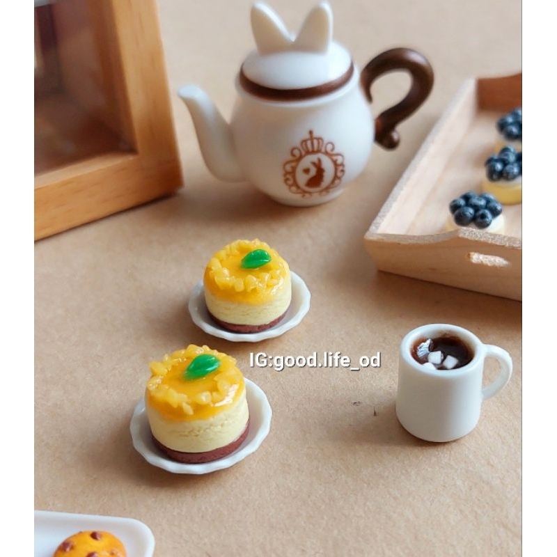 小歐的雜貨店  芒果蛋糕   童趣  可愛 擬真食物 袖珍 手作食玩 療癒小物 黏土 甜點