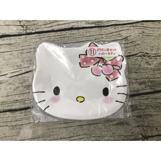 全新 正品 Hello Kitty 凱蒂貓 美耐皿 盤子 淺盤 耐熱 餐盤 大臉 造型 擺飾 一組兩個