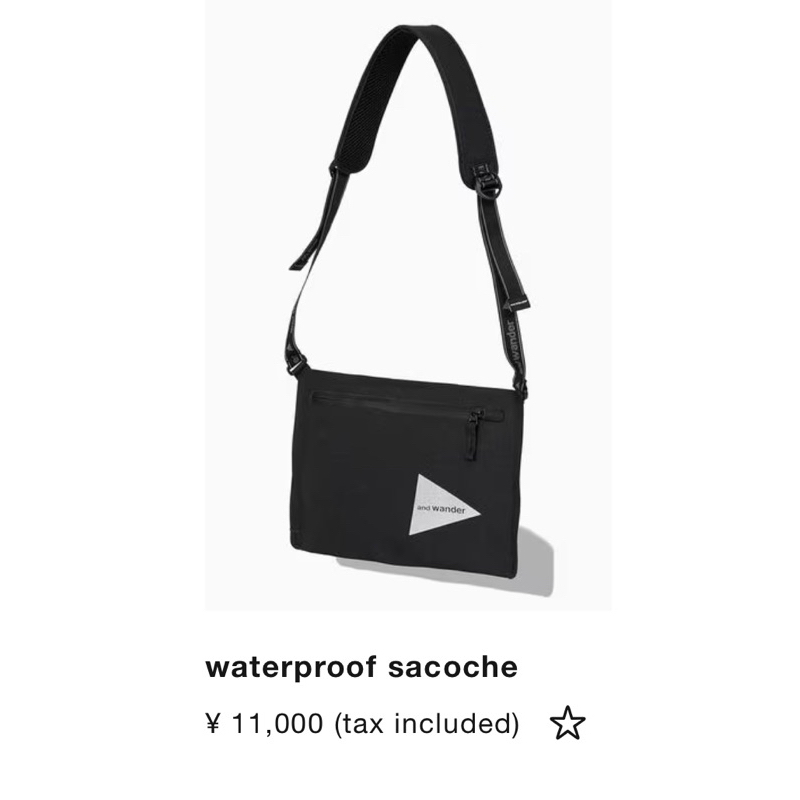 日本代購AND WANDER waterproof sacoche 反光潮流 滑板 黑色 山系戶外 正品 側背包 三角